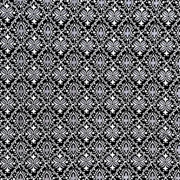 Tissu à motif géométrique noir et blanc de seconde main